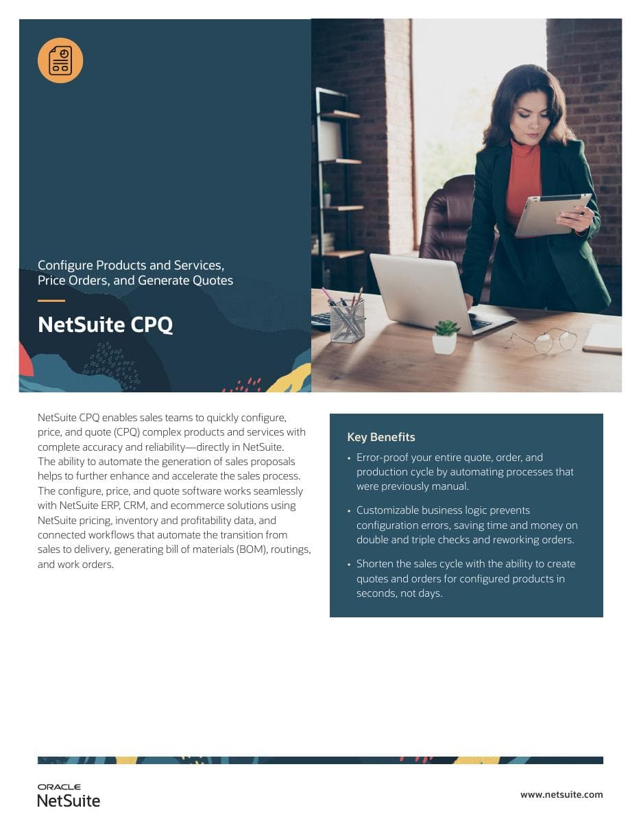 NetSuite CPQ datasheet cover