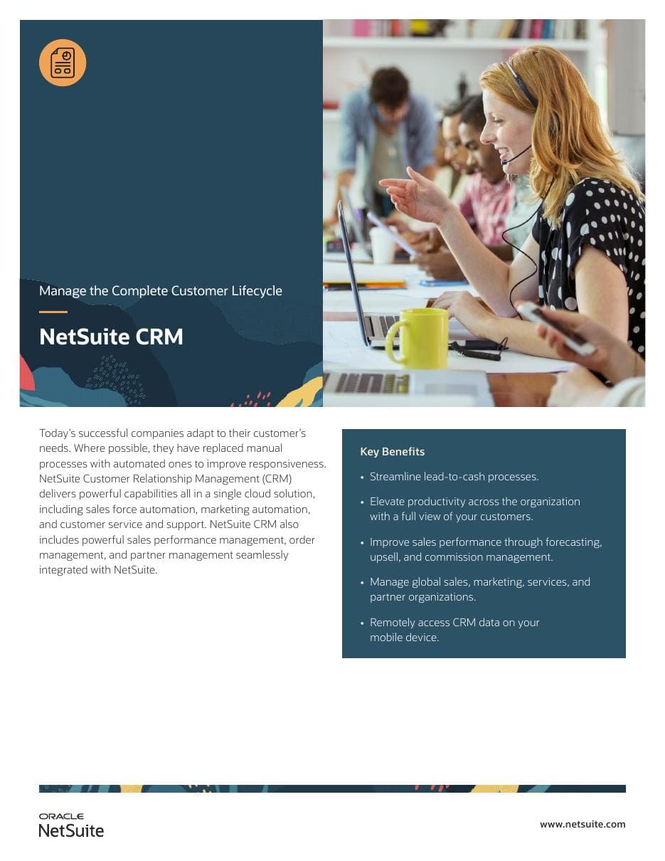 NetSuite CRM datasheet cover