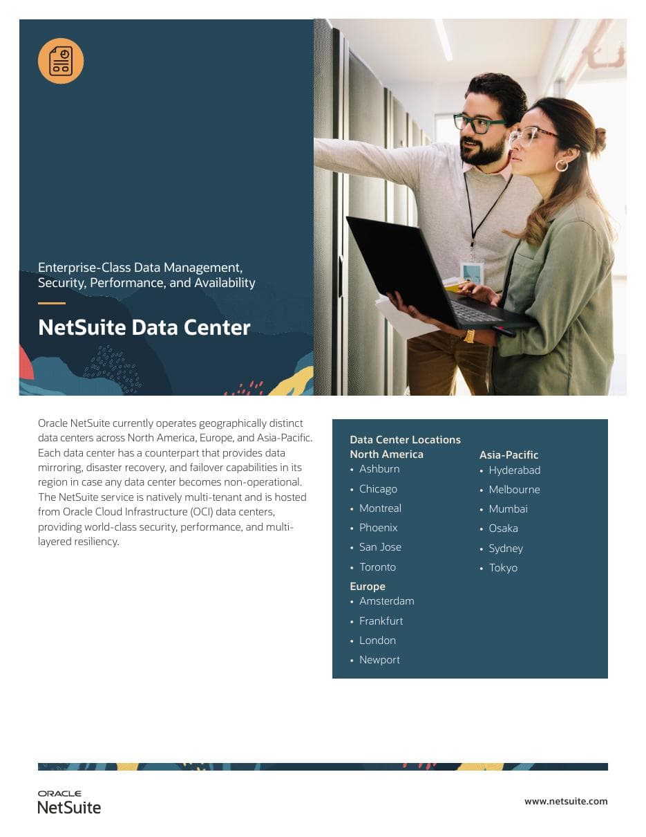 NetSuite Data Center datasheet cover
