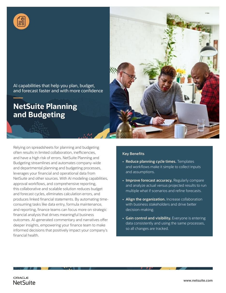 Planning & Budgeting datasheet cover