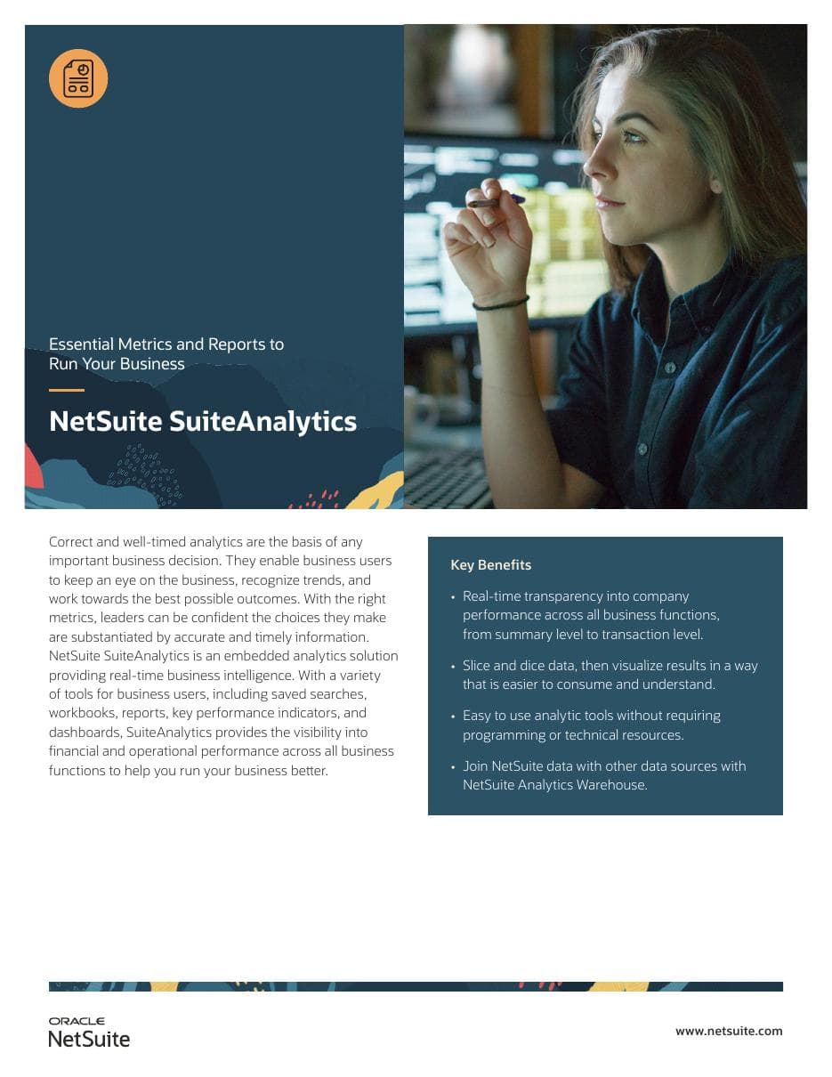 SuiteAnalytics datasheet cover